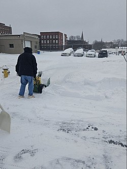 Snowblowing after storm