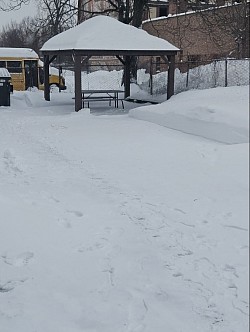 Smoking area under snow